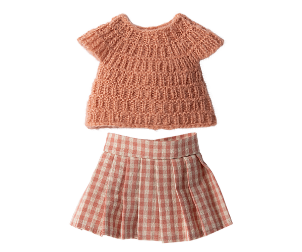 Bunny (Size 3) Chocolate Brown/Knitted Top and Skirt