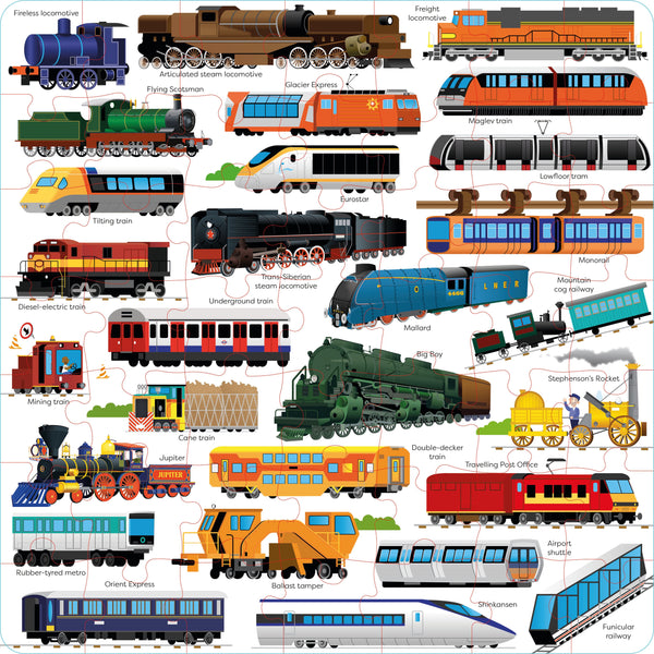 Trains: Book & Jigsaw Set