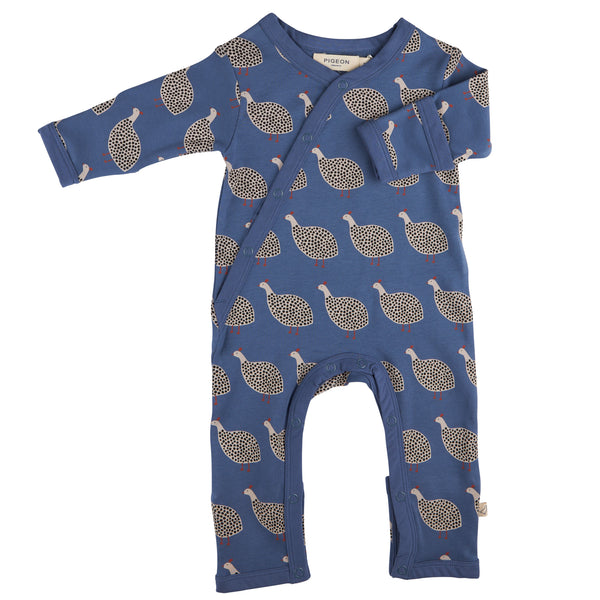 Kimono Romper - Guinea Fowl, Night Blue