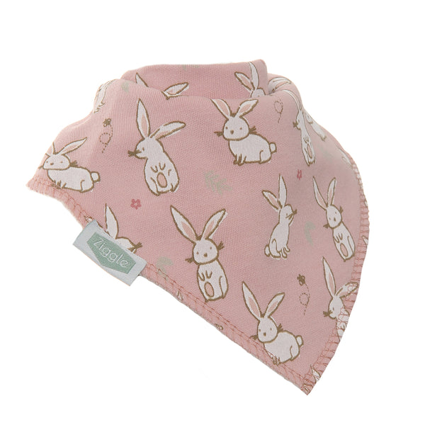 Pink Bunnies Single Bandana Bib