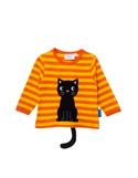 Organic Black Cat Applique Top (padded detachable tail)