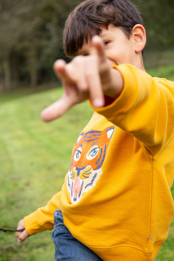 Superb Switched Sweatshirt, Gold/Tiger