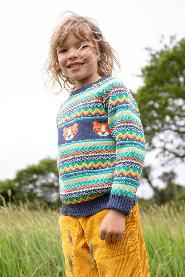 Fowey Knitted Jumper, Fairisle/Tiger