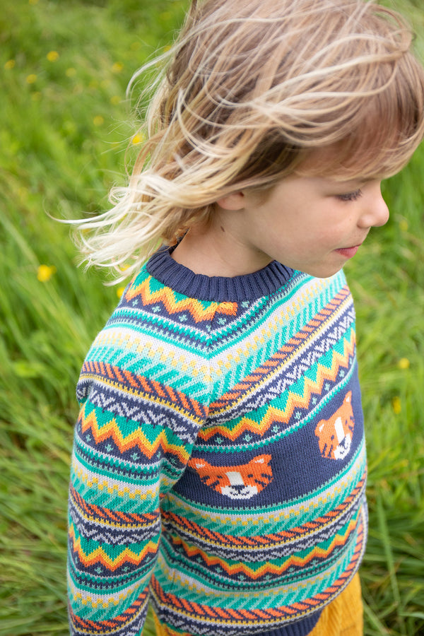 Fowey Knitted Jumper, Fairisle/Tiger