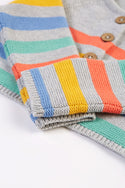 Bright as a Button Cardi, Grey Marl Stripe