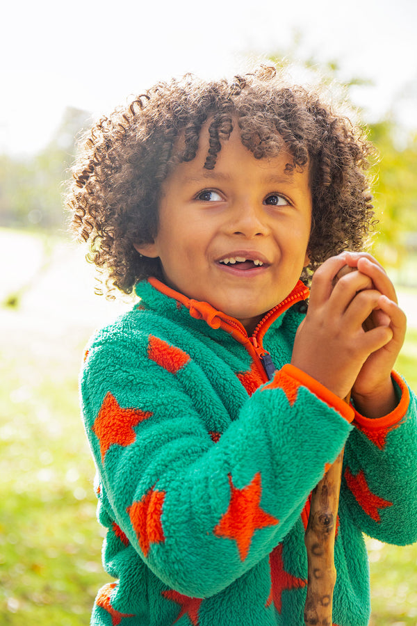 Zipped Ted Fleece Jacket, Bonfire Stars