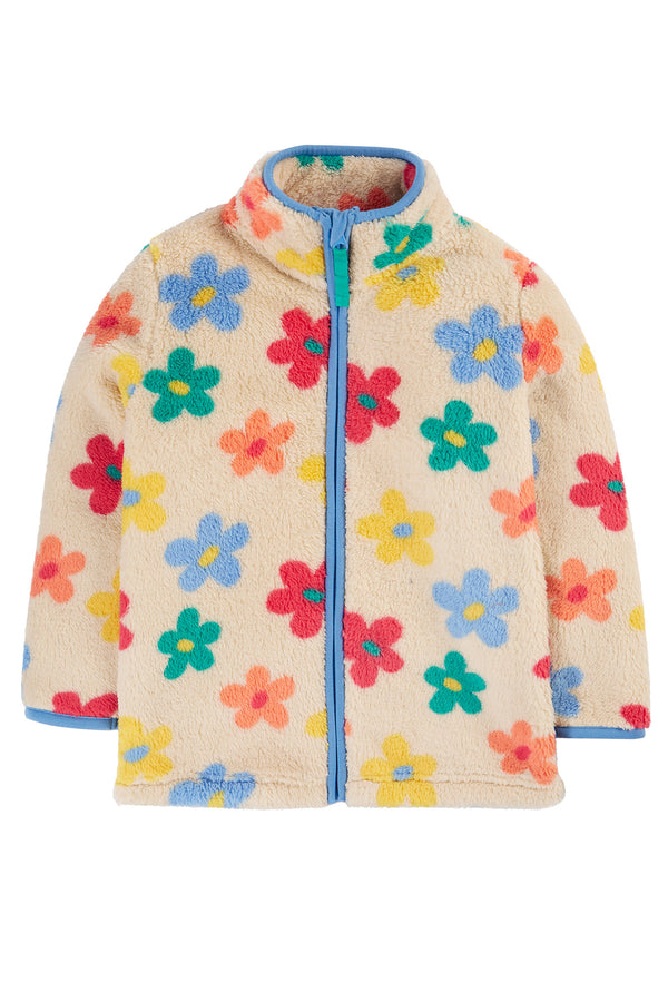 Zipped Ted Fleece Jacket, Flower Pop