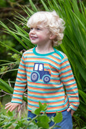 Orion Applique Top, Iguana MultiStripe/Tractor