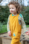 Adley Cord Dungarees, Gold/Tractor