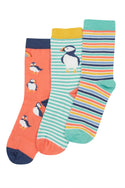 Rock My Socks 3 pack, Cantaloupe/Puffin