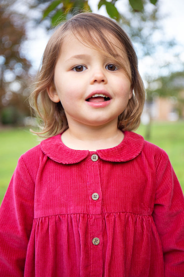 Coco Cord Dress, Lingonberry