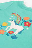 Anna Applique Top, Pacific Aqua Horse