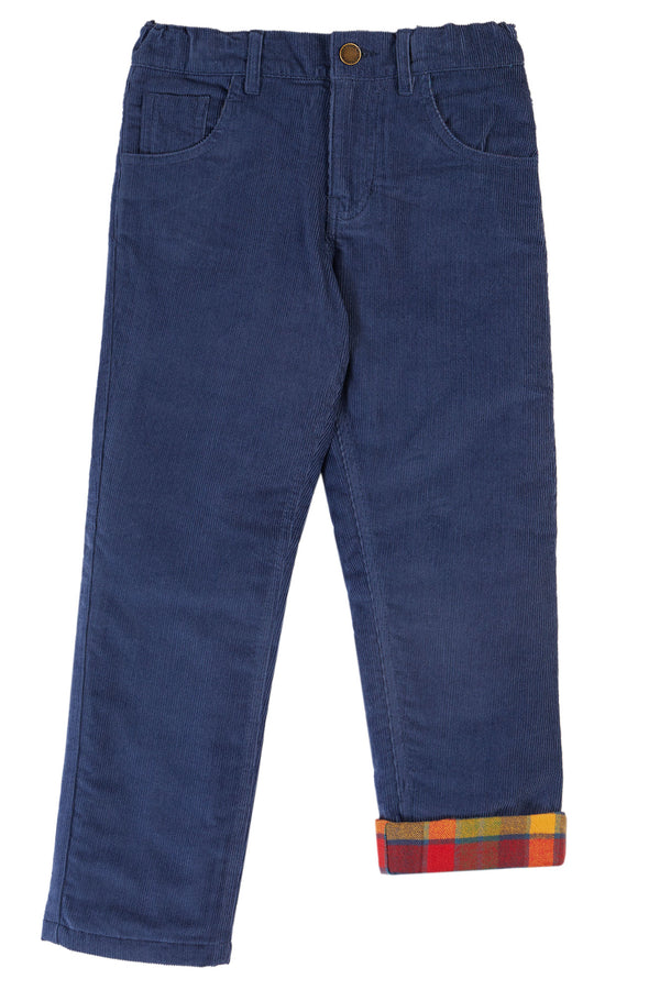 Callum Slim Cord Trousers, Navy Blue