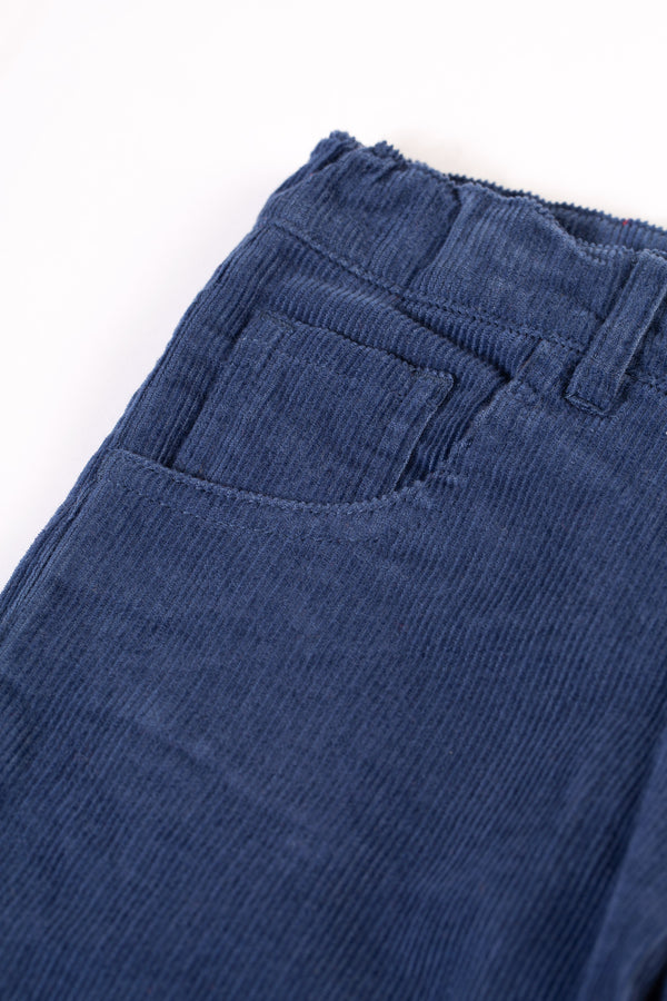 Callum Slim Cord Trousers, Navy Blue