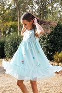 Tilda Tulle Dress, Glacier/Floral