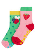 Grippy Socks 2 pack, Strawberry/Bee