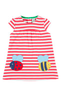 Little Layla Dress, Watermelon Stripe/Ladybird