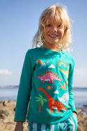 Adventure Applique Top, Iguana/Dinosaur