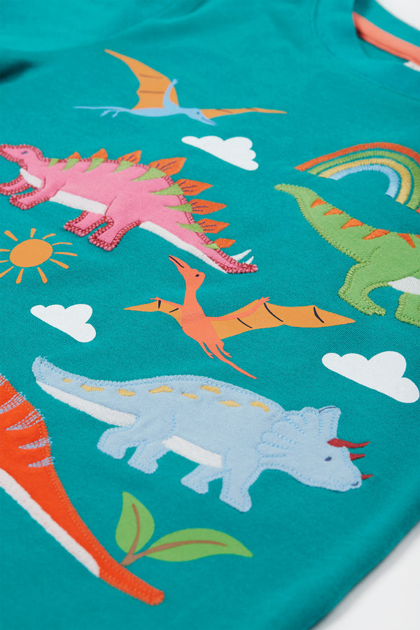 Adventure Applique Top, Iguana/Dinosaur