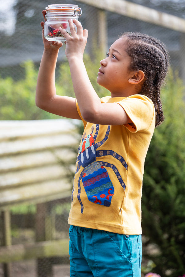 Carsen Applique T-shirt, Bumblebee/Peacock Spider