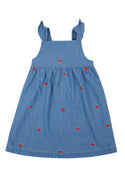 Willa Dress, Denim/Strawberry