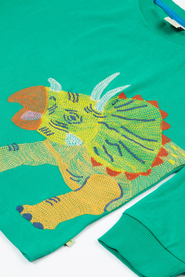 Owen Embroidered Top, Iguana/Triceratops