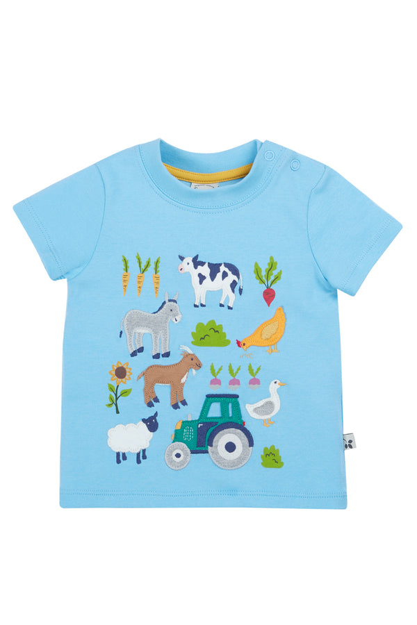 Little Creature Applique T-Shirt, Bluebird/Farm Life