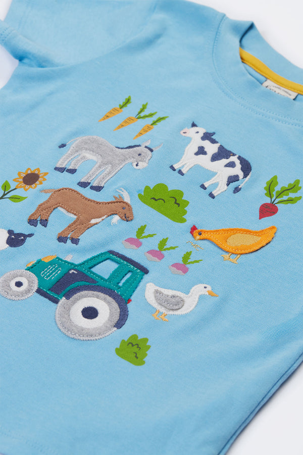 Little Creature Applique T-Shirt, Bluebird/Farm Life