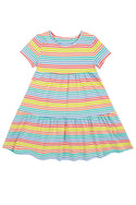 Lucy Dress, Cornflower Rainbow Stripe