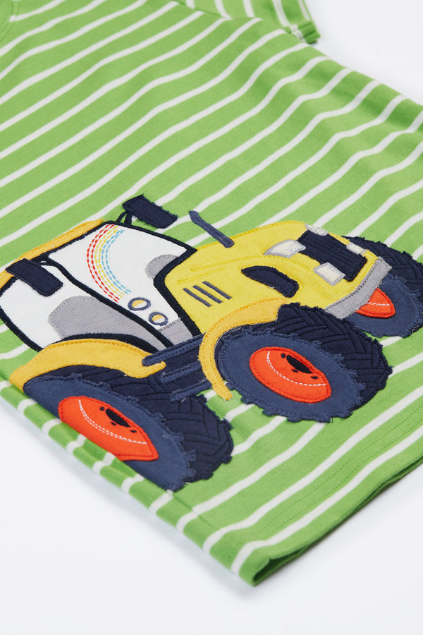 Sid Applique T-shirt, Kiwi Breton/Tractor