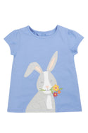 Cassia Applique T-Shirt, Cornflower/Rabbit