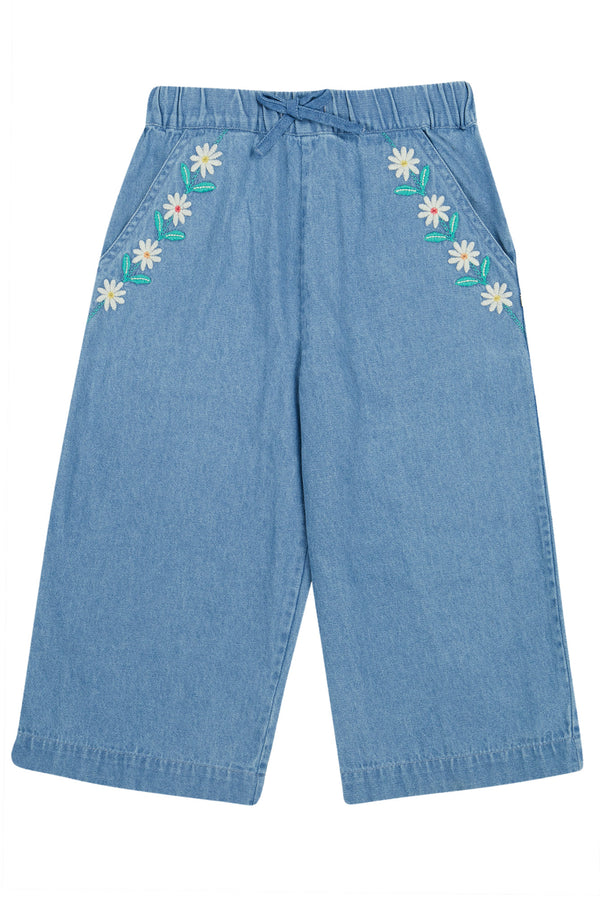 Eleanor Denim Culottes, Denim/Flowers