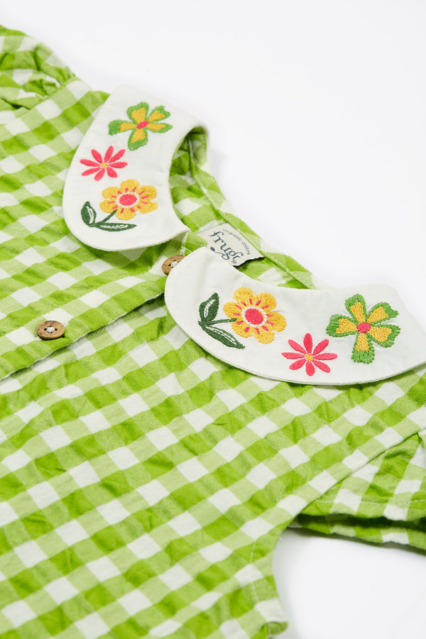 Alda Collared Top, Macaw Gingham/Flowers