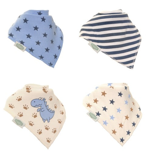 Dino and Stars 4pk Bib Set